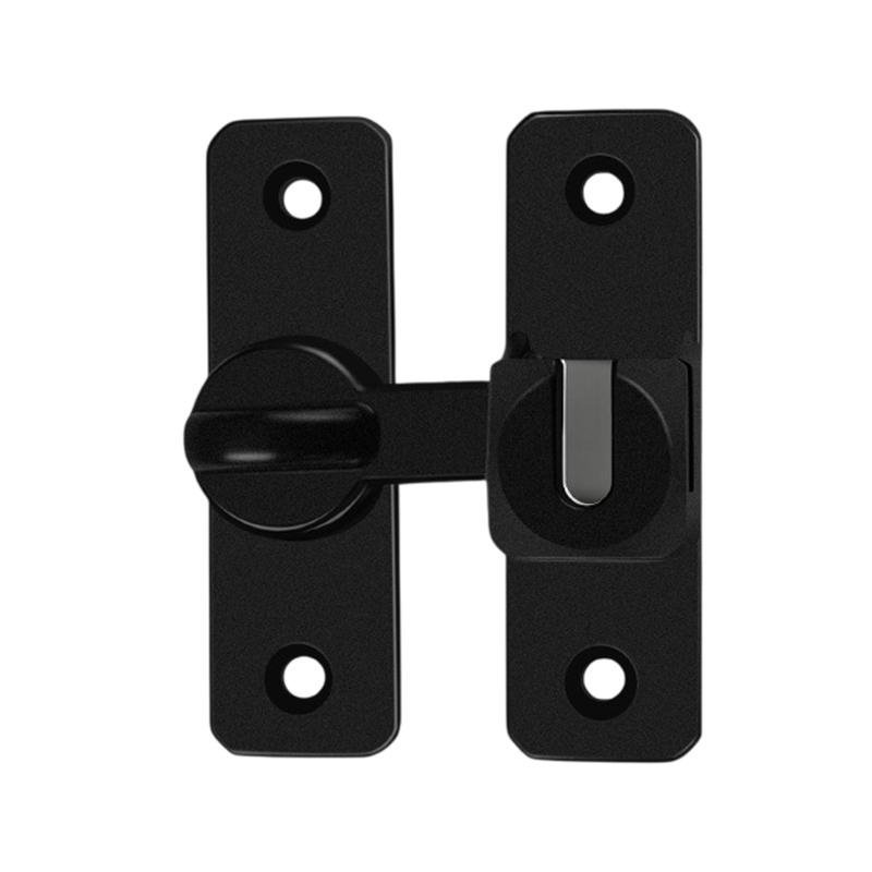 1pcs Aluminum Door Lock-No-Drill Anti-Theft Right Angle Slide Latch 90°/180° Adjustable Sliding Bolt