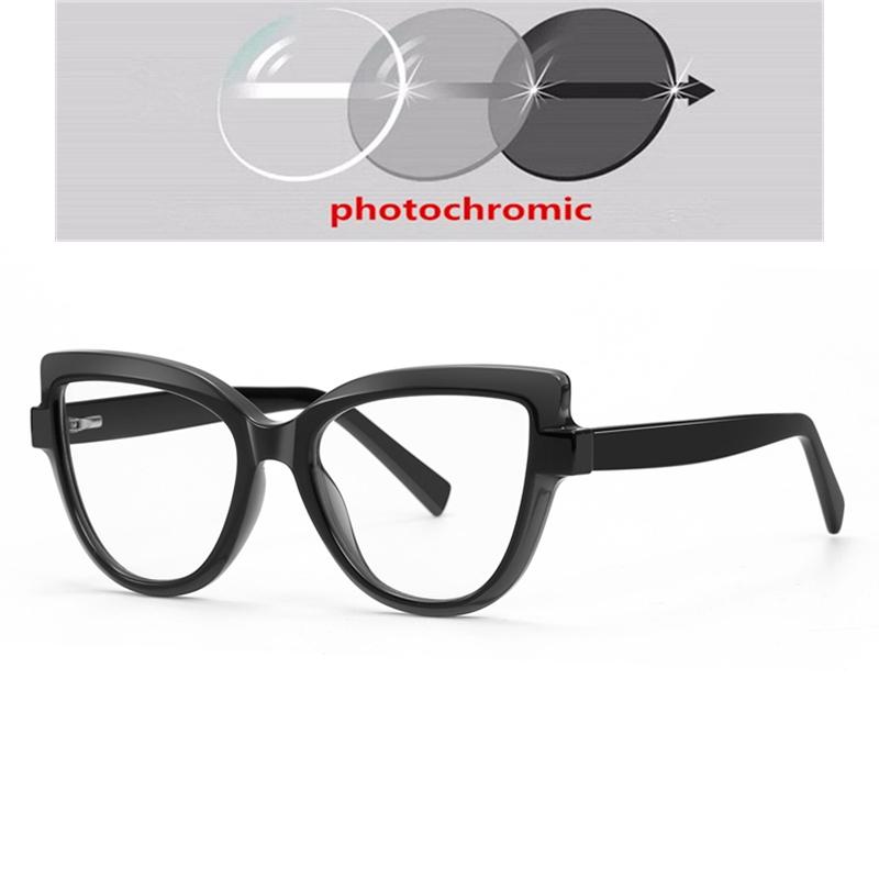 0 -0.5 -0.75 To -6.0 Blue Light Blocking Cat Eye Short-Sight Prescription Glasses For Women Computer Student Myopia Spectacles