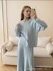 2026 Fall Winter Loose Knit Two-Piece Set for Women Crewneck Sweater & Mermaid Skirt