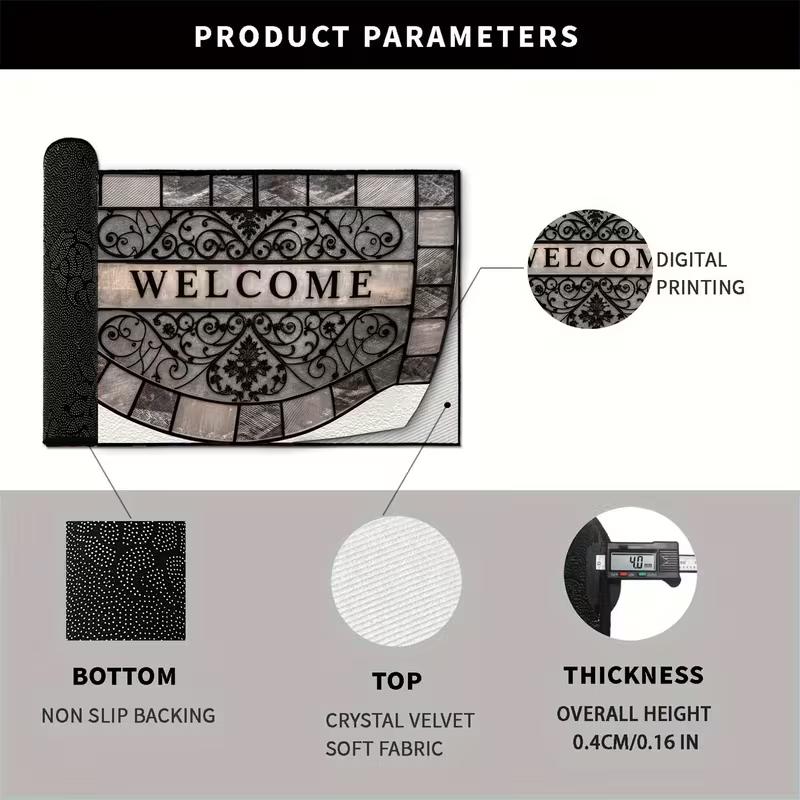 Luxury Retro Welcome Floor Mat - Durable And Slip-Resistant Outdoor Entrance Floor Mat For Home Decoration Carpet