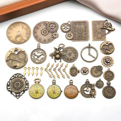 Retro Clock Steampunk Gear Clock Mechanical Pendant DIY Bracelet Necklace Accessory Keychains Accessories Handicrafts