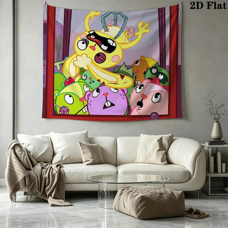 Happy Tree Friends Pattern Home Decor Tapestry, Wall Hanging, Decorative RV Wall Cloth.NGT0928432