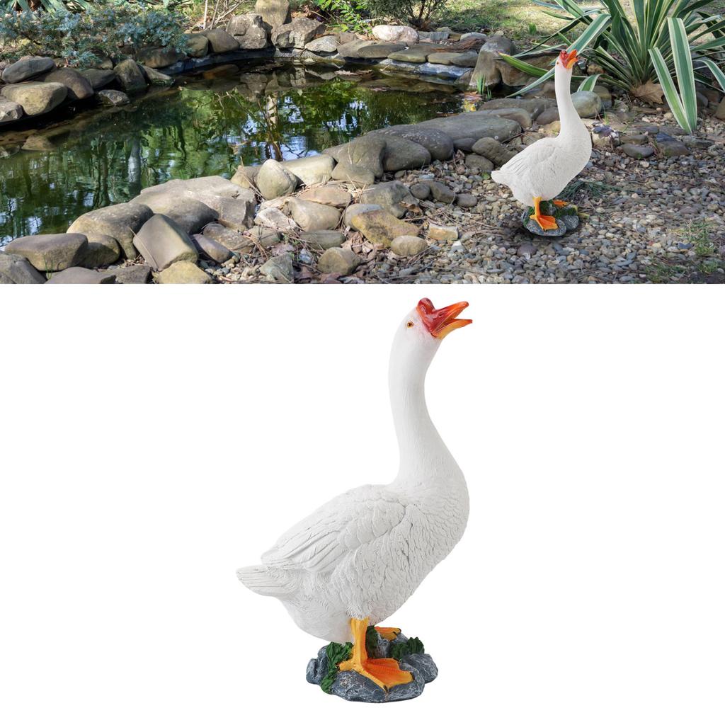 Gans Statue Bauernhof Tier Figur Harz Gans Skulptur Garten Ornament für Außen Hinterhof Terrasse Rasen Dekoration