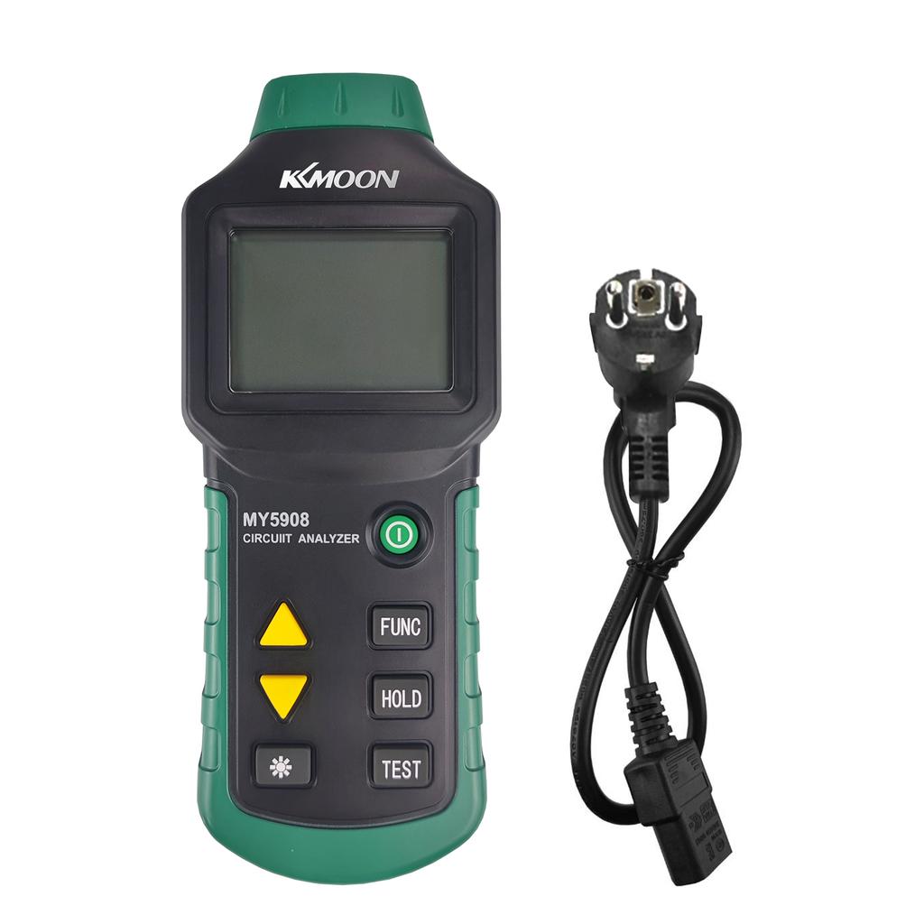 Kkmoon Analyseur de circuit à rétroéclairage LCD numérique MY5908 True RMS AC Tension RCD GFCI Testeur électrique