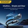 Essager PD100W USB Type C To USB C Cable 5A Fast Charging Cable 90 ° LED Digital Display Cable for Computers and Mobile Phones
