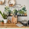 Green Plants, Potted Butterflies and English Slogans, Wall Stickers for Study and Living Room Decoration
