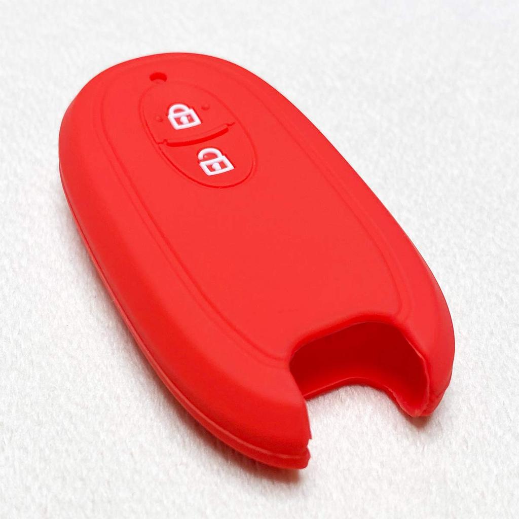 [IKT] Silicone Cover for Suzuki Car Smart Key 2 Buttons Red/Wagon R/Hustler/Lapin/Luke/Solio/MR Wagon/Alto/Palette/Spacia/Wagon Earl,