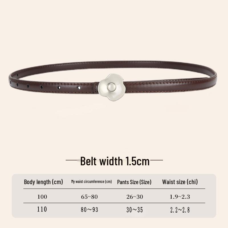 2026 Women's 1.5cm Thin Korean Style Casual Pants Belt - Simple and Versatile for Students