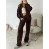 Women's 2 Piece Casual Tracksuit Zip Up Bomber Jacket And Elastic Waist Wide Leg Pants  Loungewear Set