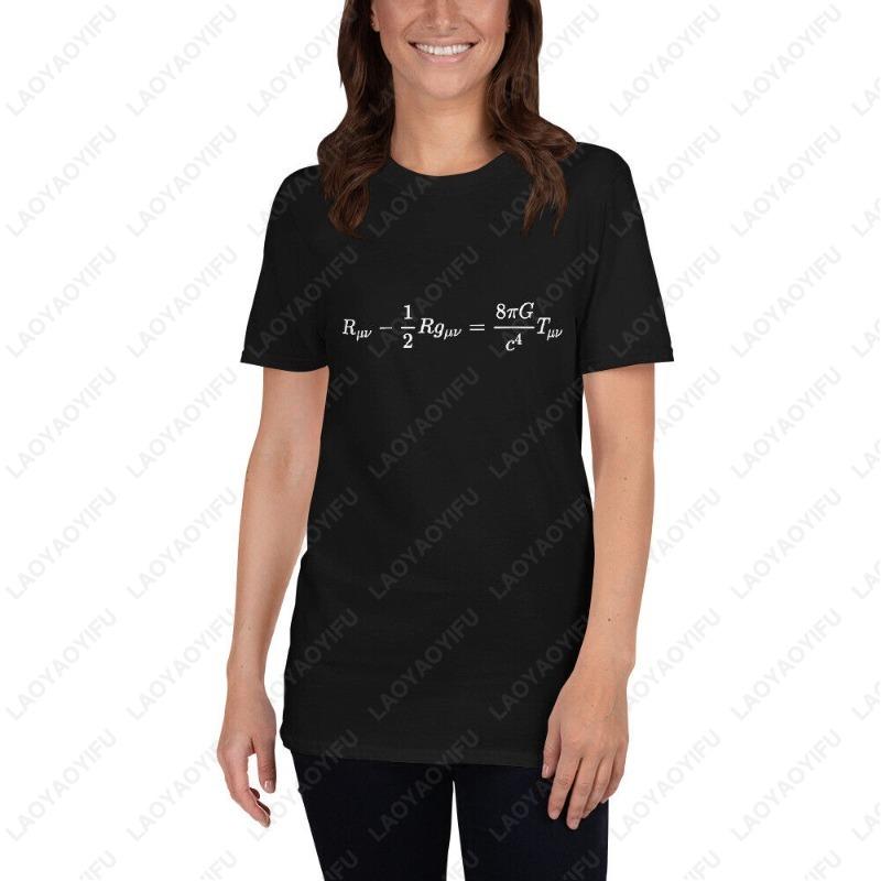 Field Equation Geodesics Tshirt Physics Student Physicists Gift Simple Casual Unique Print Short Sleev Men Women Cotton Fun Tees