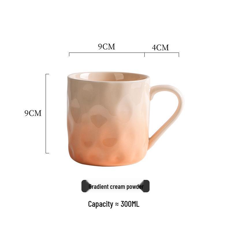 Gradient Ceramic Mug for Girls - Anti-Scald Underglaze Design, Perfect for Coffee or Breakfast