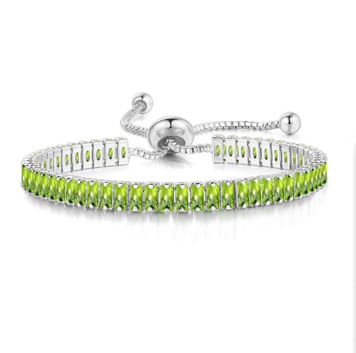 Black Iced Out Crystal Tennis Bracelets For Men Women Rectangle Zirconia Adjustable Chain on Hand Hip Hop Hippie Jewelry DZH051