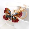1 pcs Zinc Zinc Alloy Glittering Butterfly Rhinestone Bag Charm Pendant Bag Accessories Car Key Ring KeyChain