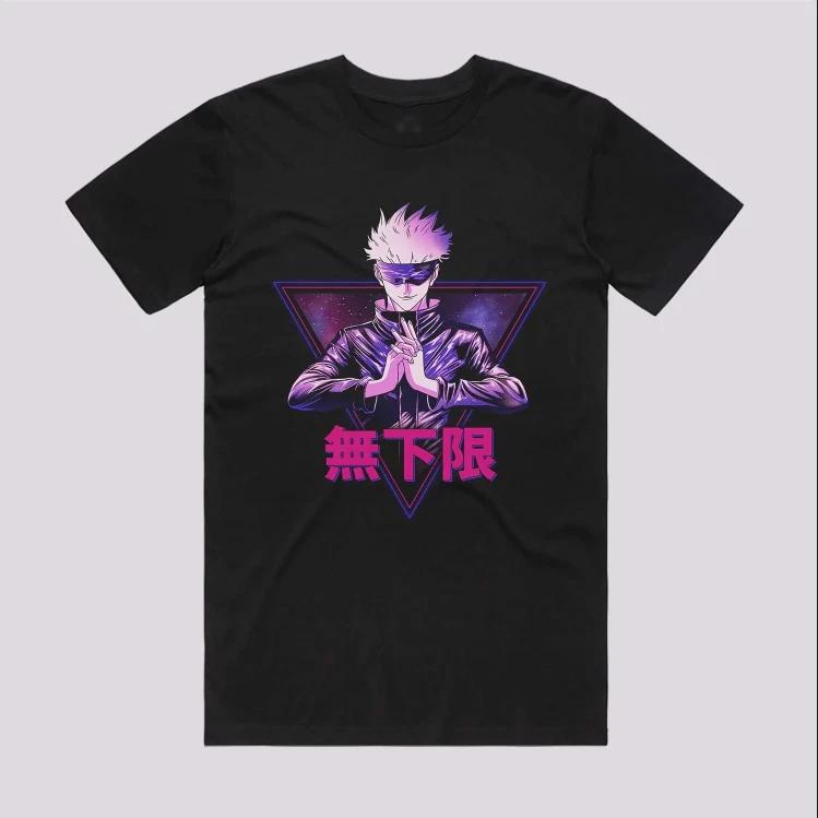 Anime Limitless Gojo Japanese Style Black Tshirt Size S4XL S