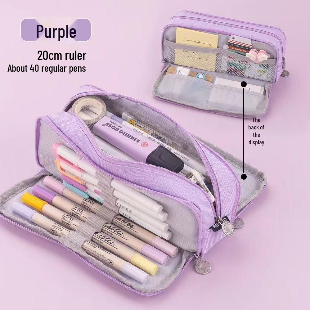 

High-Volume 3D Double-Zipper Pencil Case - Stylish, Durable, and Dirt-Resistant