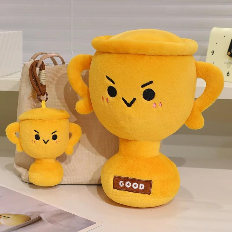 Funny Trophy Stuffed Doll Soft Fluffy Good Award Cup Plush Toy Kawaii Trophy Plushie Birthday Present Home Office Decor