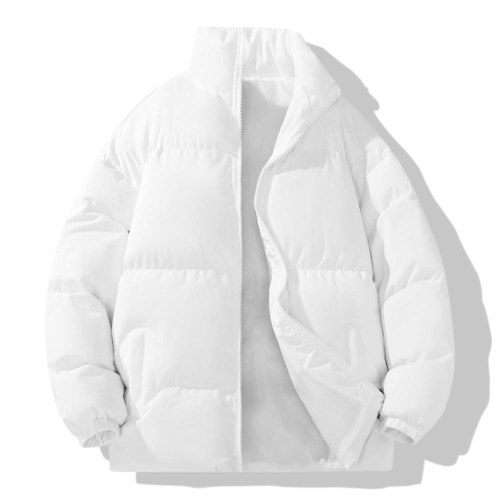 2025 New Winter Men's Stand-up Collar Solid Color Loose Bread Clothes Couple Cotton Clothes Jacket Warm Windproof and Cold Women