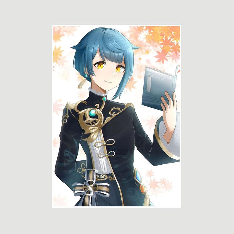 Genshin Impact Series Posters White Paper Anime Girl Poster Mural Home Decor Study Bedroom Bar Cafe Decoration Painting Wall Art Prints