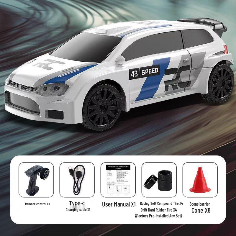 1:43 Scale Four-Wheel Drive Drift RC Car, Rechargeable Electric Mini Racing Toy for Kids