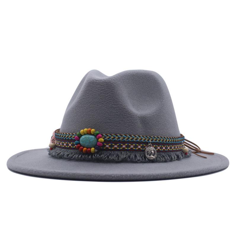 eBay New Woolen Top Hat Women's Minority Style Retro Flat-brimmed Jazz Hat