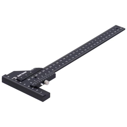 Woodworking Scribing Ruler, T-Shaped Design, Aluminum Alloy Material, T-Shaped Carpenter's Ruler, Carpentry Dash Gauge