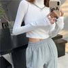 Cropped Tops Ženy Rolák Svetr Dlouhý rukáv Bodycon Sexy svetr Pletené zboží Černá Bílá Svetr Podzim Zima Ženy Topy Oblečení