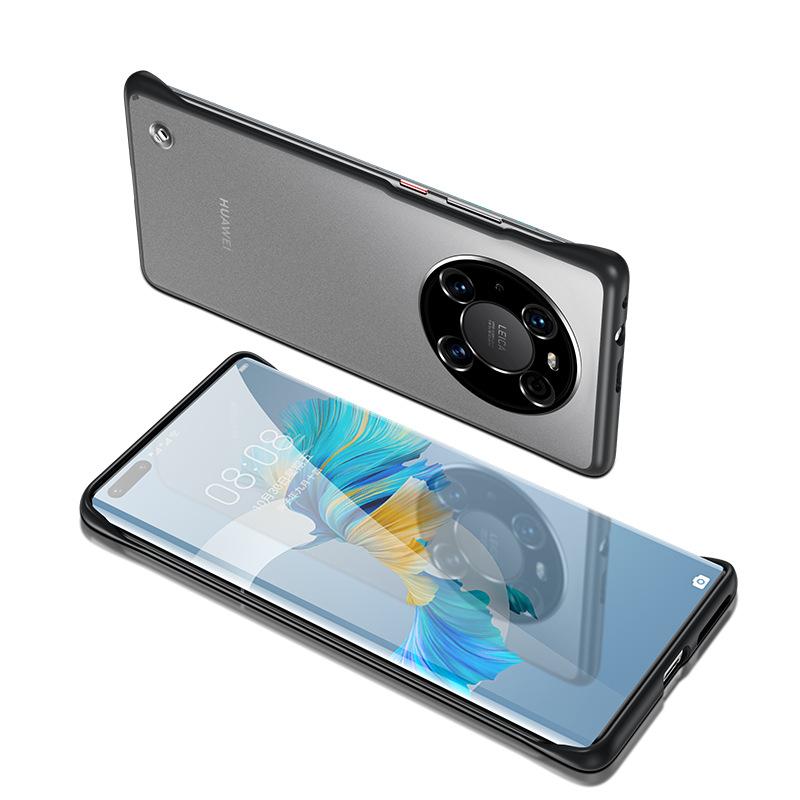 Huawei Mate50Pro P60 Frosted Clear Metal Lens Frame Protective Case