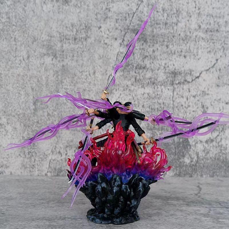 One Piece "Solo Nine Knife Flow Handmade Ornament - Anime Character Collection Desktop Car Decoration Height 22cm