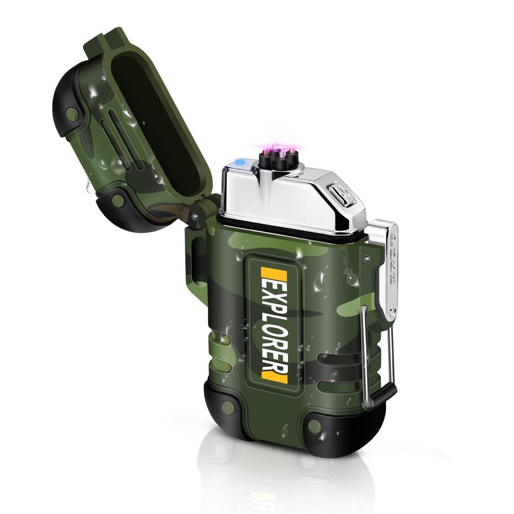 Outdoor Camping Waterproof Windproof Type-C Rechargeable Lanyard Lighter F37