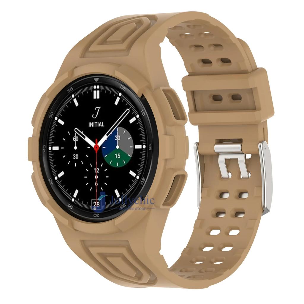 Case+Strap for Samsung Galaxy Watch 6 4 40mm 44mm Transparent Silicone Band Sport Bracelet Galaxy Watch 4 Classic 46 Accessories