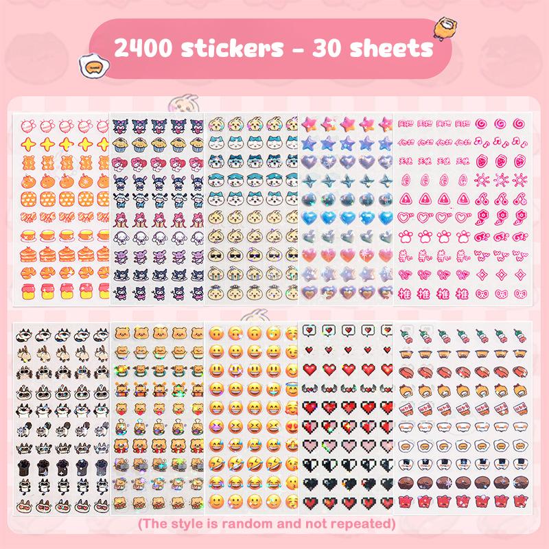 1 Set Waterproof Cute Nose Gag Notebook Storage Book Stickers Nail Art Stiers Girls Cartoon Decorative Patches Prank Toys