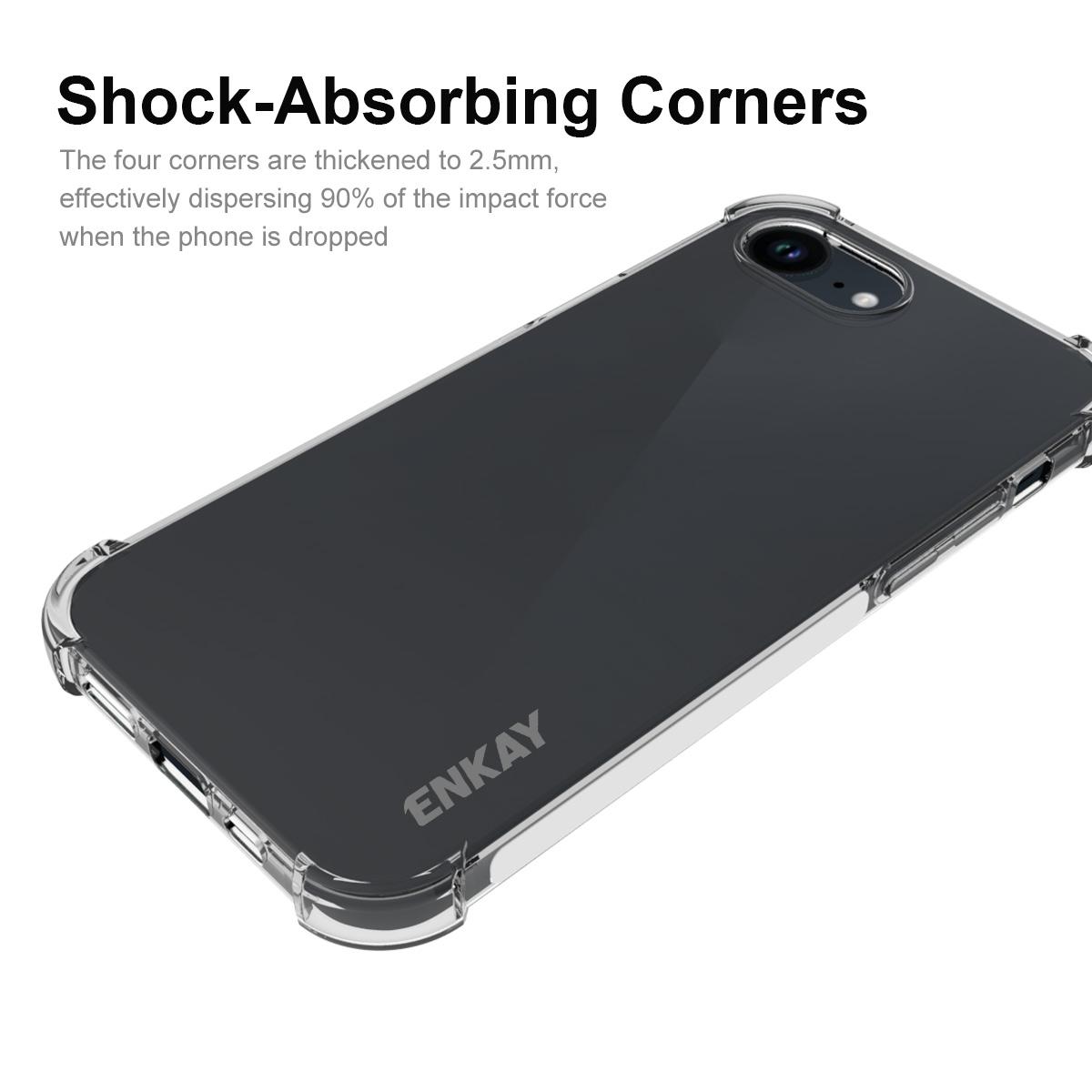 

ENKAY HAT PRINCE For iPhone 16e TPU Case Reinforced Corners Clear Phone Cover A