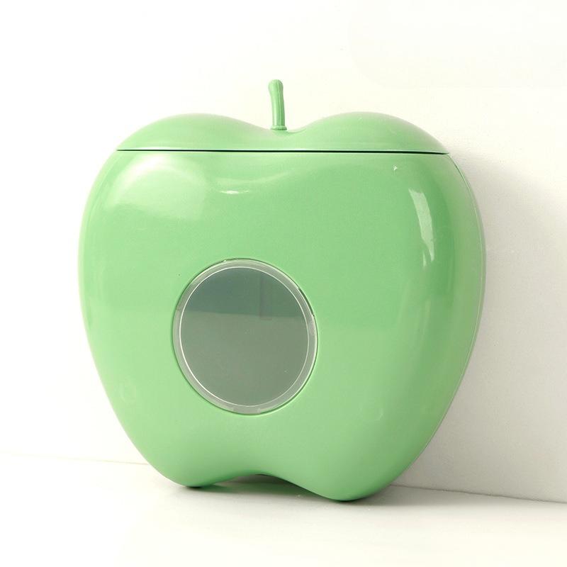 Multi Functional Apple Shaped Cling Film Bag Storage Box, Kitchen Wall Mounted Extraction And Sorting Box, A Space Saving Household Good Item