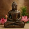 Buddha Statue 0.5m Antique Gold Finish