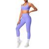 European & American Halter Sports Bra & Seamless High-Elasticity Yoga Leggings Set