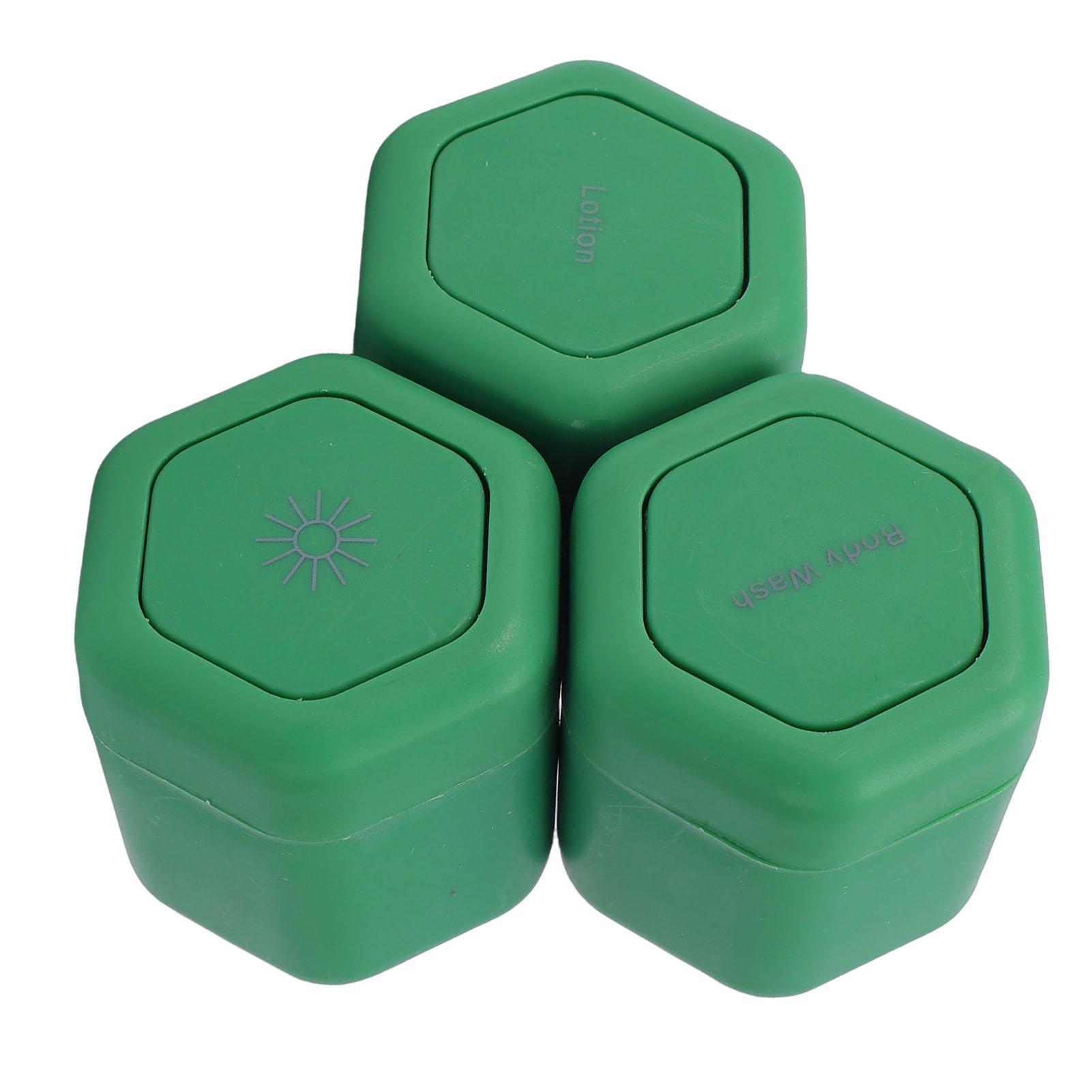 3pcs 40ml Hexagonal Magnetic Toiletry Containers Portable Hexagonal Magnetic Refillable Travel Capsules
