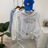 C S In The Room Luven Embroidered letterIng Cropped Hoodie 3Color