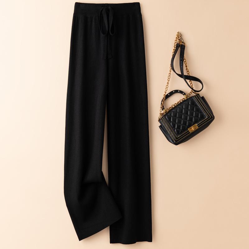 2024 Korean High Waist Knit Wide-Leg Extra Long Pants for Tall Women