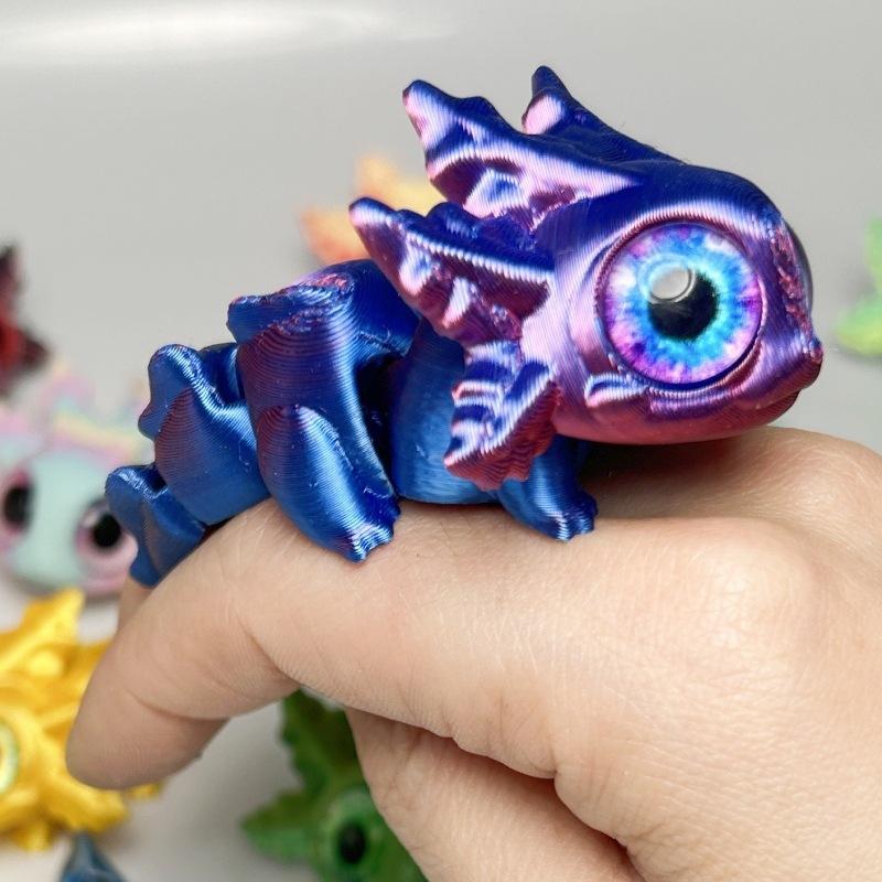 3D Printing Salamander Figures Multi-joint Movable Simulation Eyes for Home Accessories Kids Gift Living Room Decoration