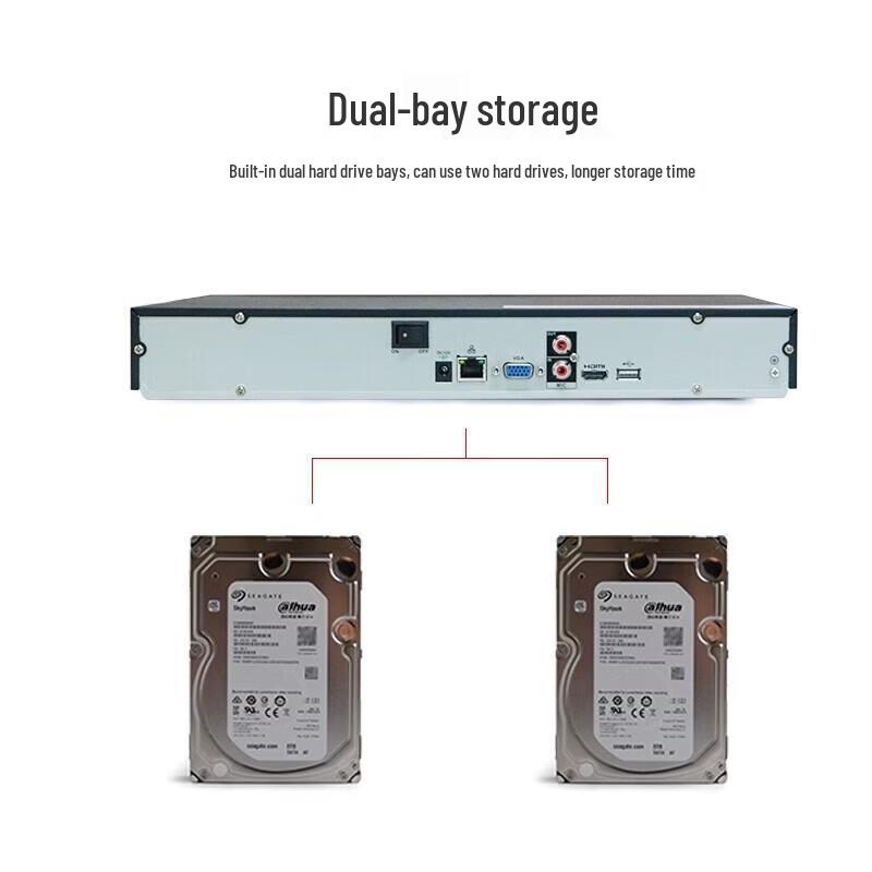 Dahua 8-Channel 2-Bay HD NVR Surveillance Recorder CN plug (adapter included)