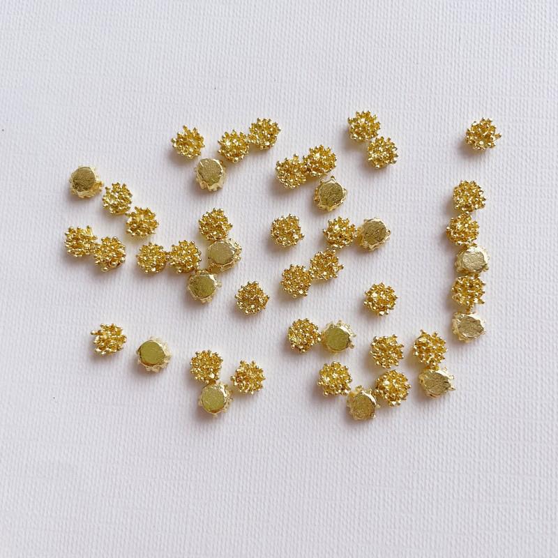 

Bulk 10Pcs 7Mm Gold Flower Stamen Alloy Flatback Embellish Diy Earring Parts Findings Jewelry Accessory золотой
