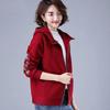 Women's Hooded Embroidered Zip-Up Cardigan: Long Sleeve, Plus Size, Slimming, Korean Style for Autumn/Winter 2025
