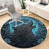 1 alfombra redonda para oficina Luna de Lobo, debajo de sillas de oficina, dormitorio, sala de estar, decoración del hogar, decoración de habitación