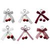 Multipurpose Love Cherrys Bowknot Charm Portable Key Holder for Stylish Women Practical Bag Accessory for Daily Use