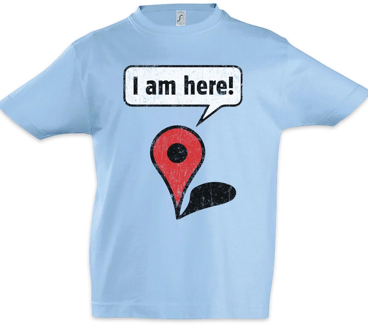 I Am Here! Kids Boys kids boys T-Shirt Logo Fun Navigator Navigation System 140