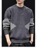Herren Retro Patchwork Colorblock Strickpullover – Lockerer Casual Winterstil