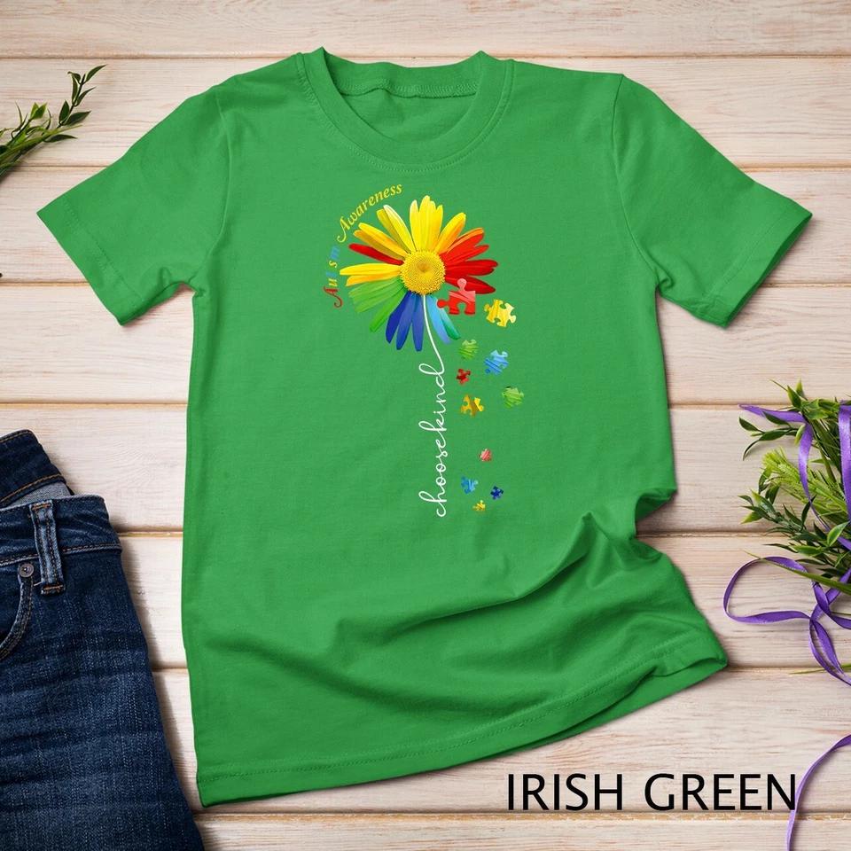 Choose Kind Autism awareness Sunflower Mom Women Cute Gifts Unisex T-shirt 4 S