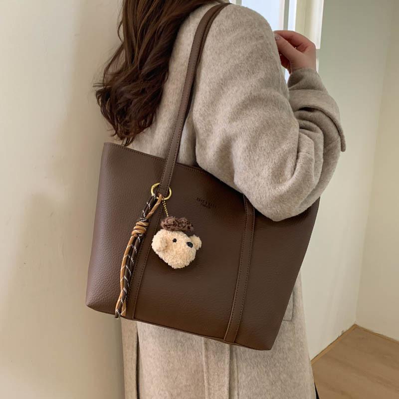 Simple casual work commuter tote bag 2025 new Korean version ins versatile high-end temperament women's shoulder bag