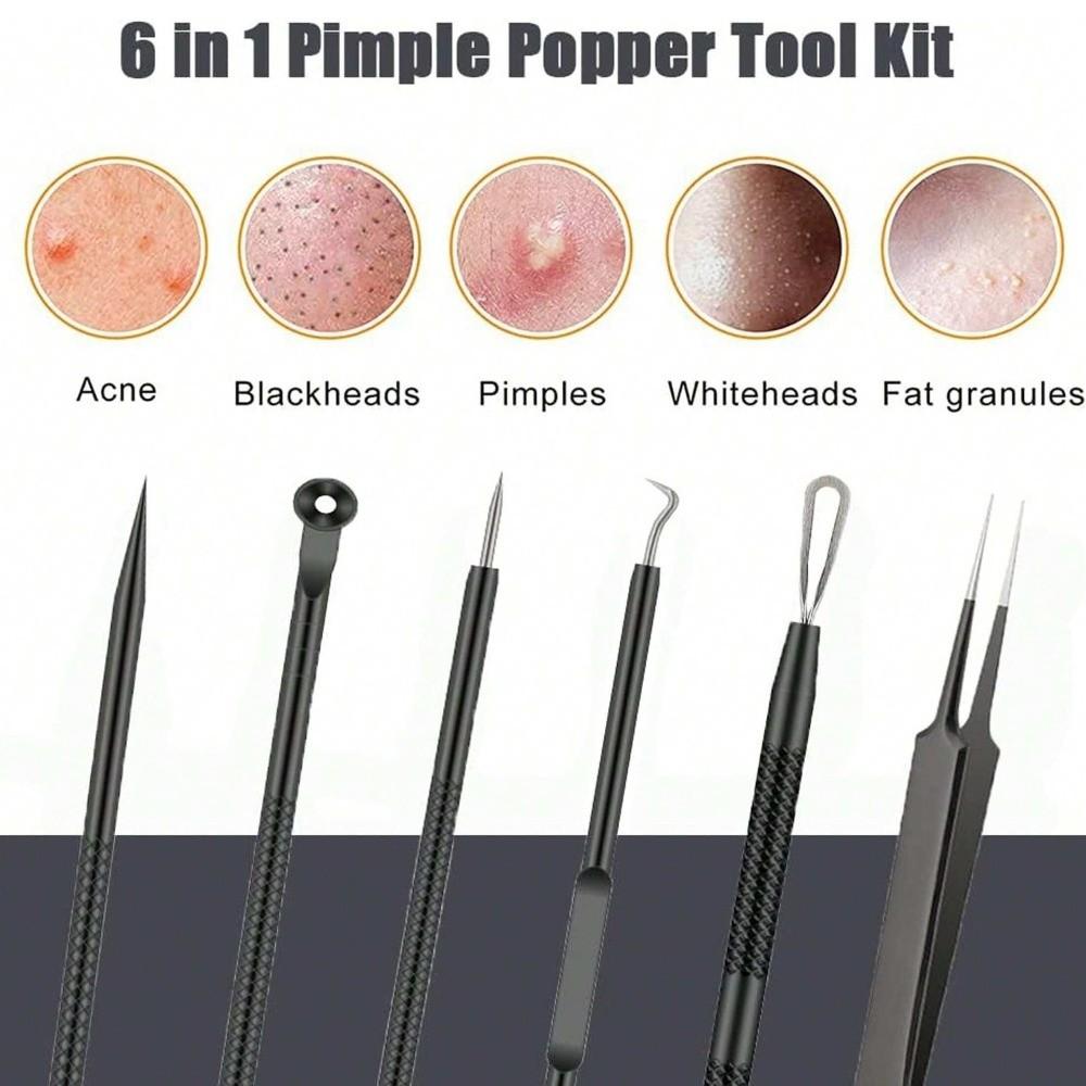 4/6pcs/set Rose Gold Blackhead Needle Set Stainless Steel Pore Cleanser Tool Beauty Treatment