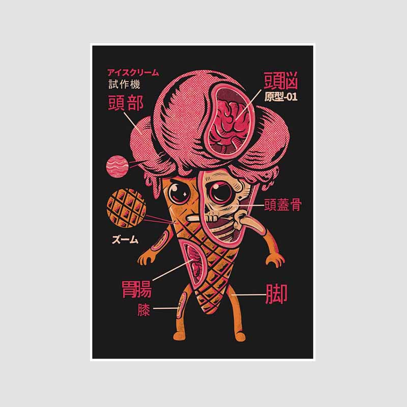 Japanese Food Guide Retro Posters Funny Noodles Poster Mural Wall Art Prints White Paper Art Painting Room Decoration Pictures Home Decor
